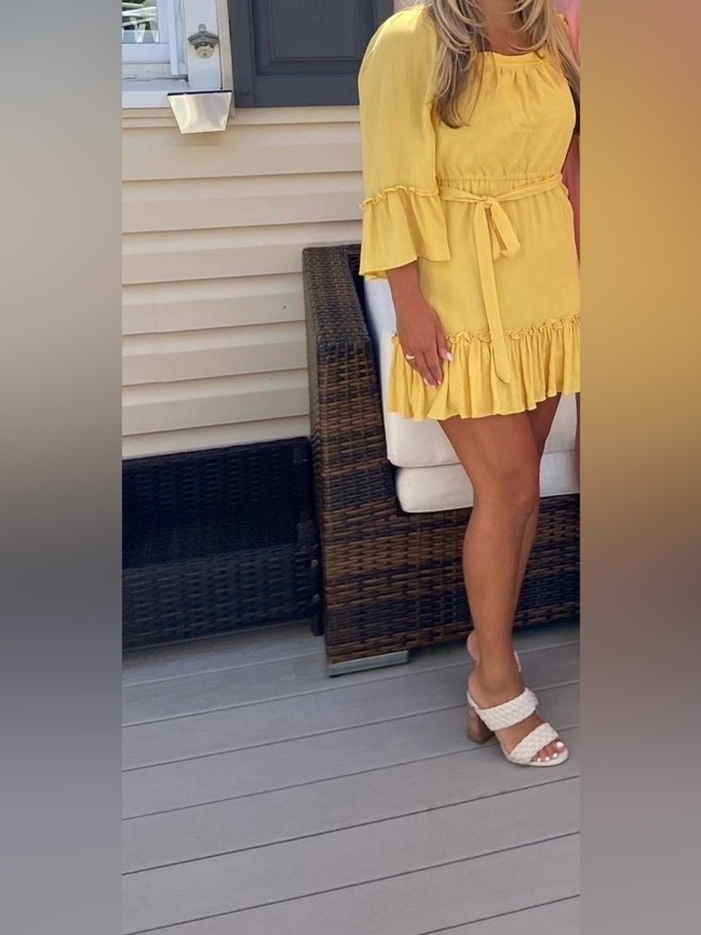 BB Dakota Yellow Ruffle Mini Dress